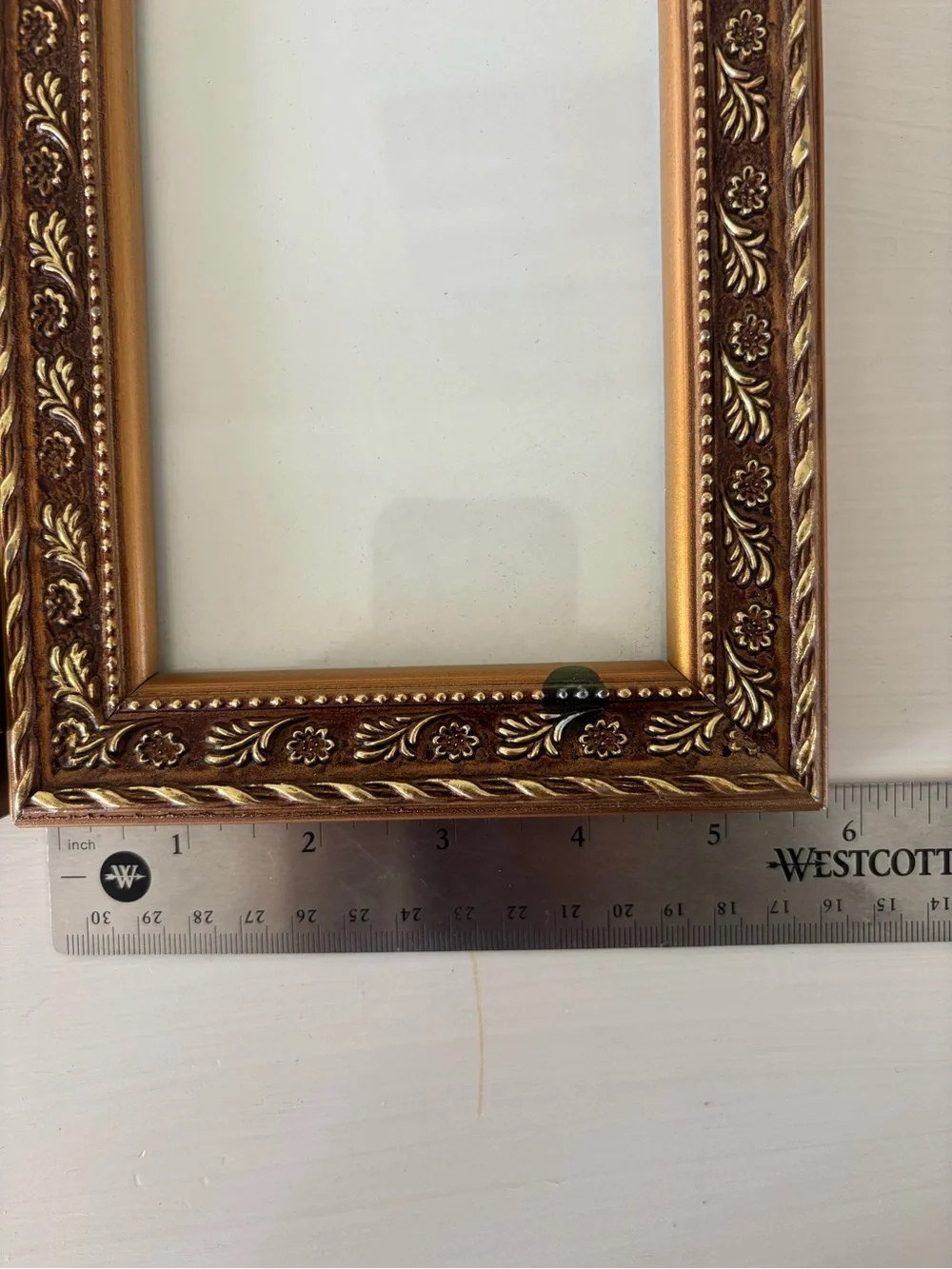Ornate Double Hinged Photo Frame - Gold and Brown